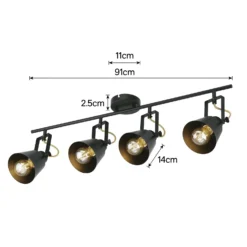 Abigail 4 Lamp Spotlight Bar - Black -Lighting Shop 12909853 1214845849504192