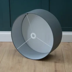 Clyde Charcoal Drum Shade With Diffuser - 45cm -Lighting Shop 13139382 1384944147993570