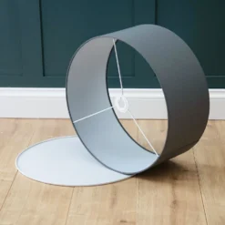 Clyde Charcoal Drum Shade With Diffuser - 45cm -Lighting Shop 13139382 8384944148038129