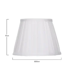 Raye White Pleated Taper Silk Shade - 20cm 12 Raye White Pleated Taper Silk Shade - 20cm -Lighting Shop 13139385 2724900556763468