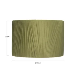 Raye Olive Drum Pleated Silk Shade - 30cm -Lighting Shop 13139397 8284900555608804