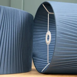 Raye Peacock Drum Pleated Silk Shade - 30cm -Lighting Shop 13139399 1074944148187688