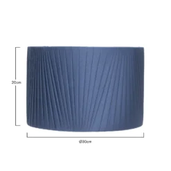 Raye Peacock Drum Pleated Silk Shade - 30cm -Lighting Shop 13139399 4054900555878531
