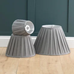 Raye Dove Pleated Taper Silk Shade - 30cm -Lighting Shop 13139400 1014944148252362