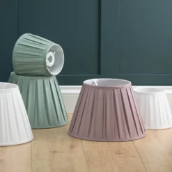 Raye Duck Egg Pleated Taper Silk Shade - 30cm -Lighting Shop 13139401 1564944148208073