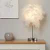 Hattie Feather Table Lamp - White -Lighting Shop 13157965 1725042041820676