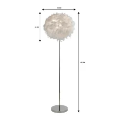 Hattie Feather Floor Lamp - White -Lighting Shop 13157970 2124958397159393