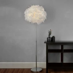 Hattie Feather Floor Lamp - White -Lighting Shop 13157970 9684958397061995