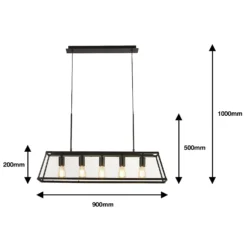 Bellevue 5 Light Industrial Pendant - Black 17 Bellevue 5 Light Industrial Pendant - Black -Lighting Shop 13157971 8975009385339690