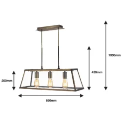 Bellevue 3 Light Industrial Pendant - Brass -Lighting Shop 13157973 1145009385339120