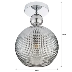 Safi Glass Flush Pendant - Chrome Smoke 11 Safi Glass Flush Pendant - Chrome Smoke -Lighting Shop 13208300 4934909895138631
