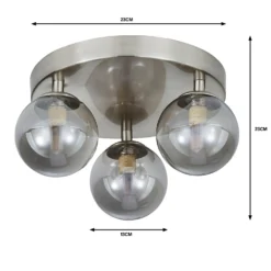 Orb 3 Light Flush Pendant - Nickel Smoke 11 Orb 3 Light Flush Pendant - Nickel Smoke -Lighting Shop 13208301 4844909895072691