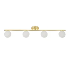 Orb 4 Lamp Spotlight Bar - Brass & Opal -Lighting Shop 13208303 1944896912965433