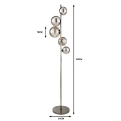 Orb II 5 Light Floor Lamp - Black Chrome Smoke -Lighting Shop 13208304 3234909895124810