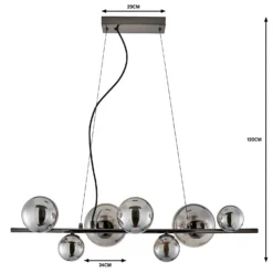 Orb II 7 Light Diner Pendant - Black Chrome Smoke -Lighting Shop 13208306 1534909895072433
