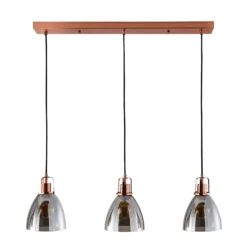 Decan 3 Light Diner Pendant - Smoke & Copper -Lighting Shop 13208313 8374896913229703