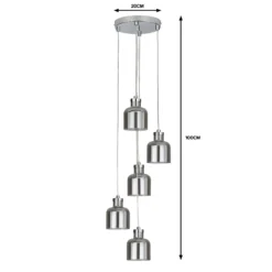 Jinx 5 Light Cluster Pendant - Smoked Glass 11 Jinx 5 Light Cluster Pendant - Smoked Glass -Lighting Shop 13208314 6654909895174793