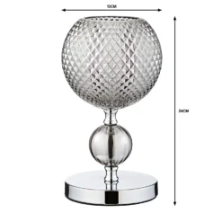 Safi Glass Table Lamp - Chrome Smoke -Lighting Shop 13208315 1104909895139363
