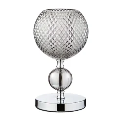 Safi Glass Table Lamp - Chrome Smoke -Lighting Shop 13208315 1234896913019289