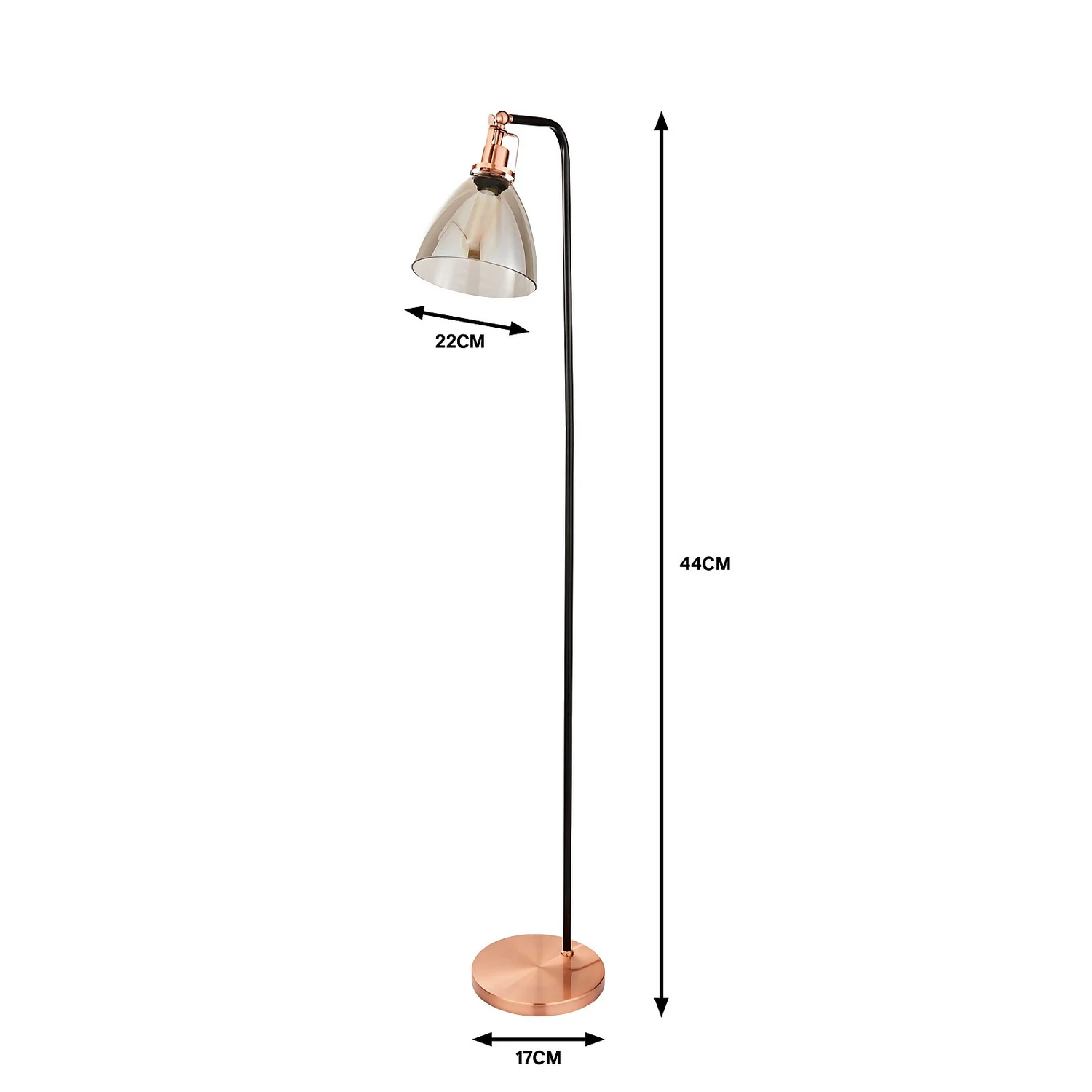 Decan Floor Lamp - Smoke & Copper 7 Decan Floor Lamp - Smoke & Copper - Image 5