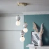 House Beautiful Delta 3 Light Marble Cluster - Brass & Opal -Lighting Shop 13208321 1394927241739606