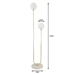 House Beautiful Delta Marble Floor Light - Brass & Opal -Lighting Shop 13208322 7424927260460983