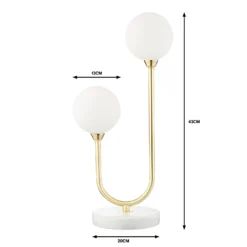 House Beautiful Delta Marble Table Lamp - Brass & Opal -Lighting Shop 13208324 1614927260646677