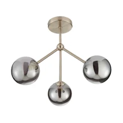 Orb 3 Light Semi Flush Pendant - Nickel Smoke -Lighting Shop 13208326 1364896913545120