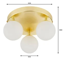 Orb 3 Light Flush Pendant - Brass & Opal 11 Orb 3 Light Flush Pendant - Brass & Opal -Lighting Shop 13208330 6064909895429430