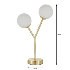 Orb 2 Light Table Lamp - Brass & Opal -Lighting Shop 13208335 1064909895417481