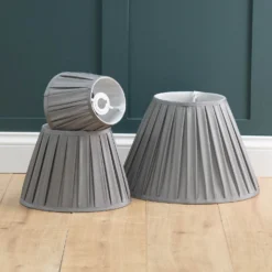 Raye Dove Pleated Taper Silk Shade - 40cm -Lighting Shop 13222466 1404946178088827