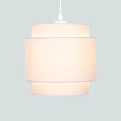 Finn Tier Drum Putty Linen Shade - 25cm 12 Finn Tier Drum Putty Linen Shade - 25cm -Lighting Shop 13222467 1264901095882107