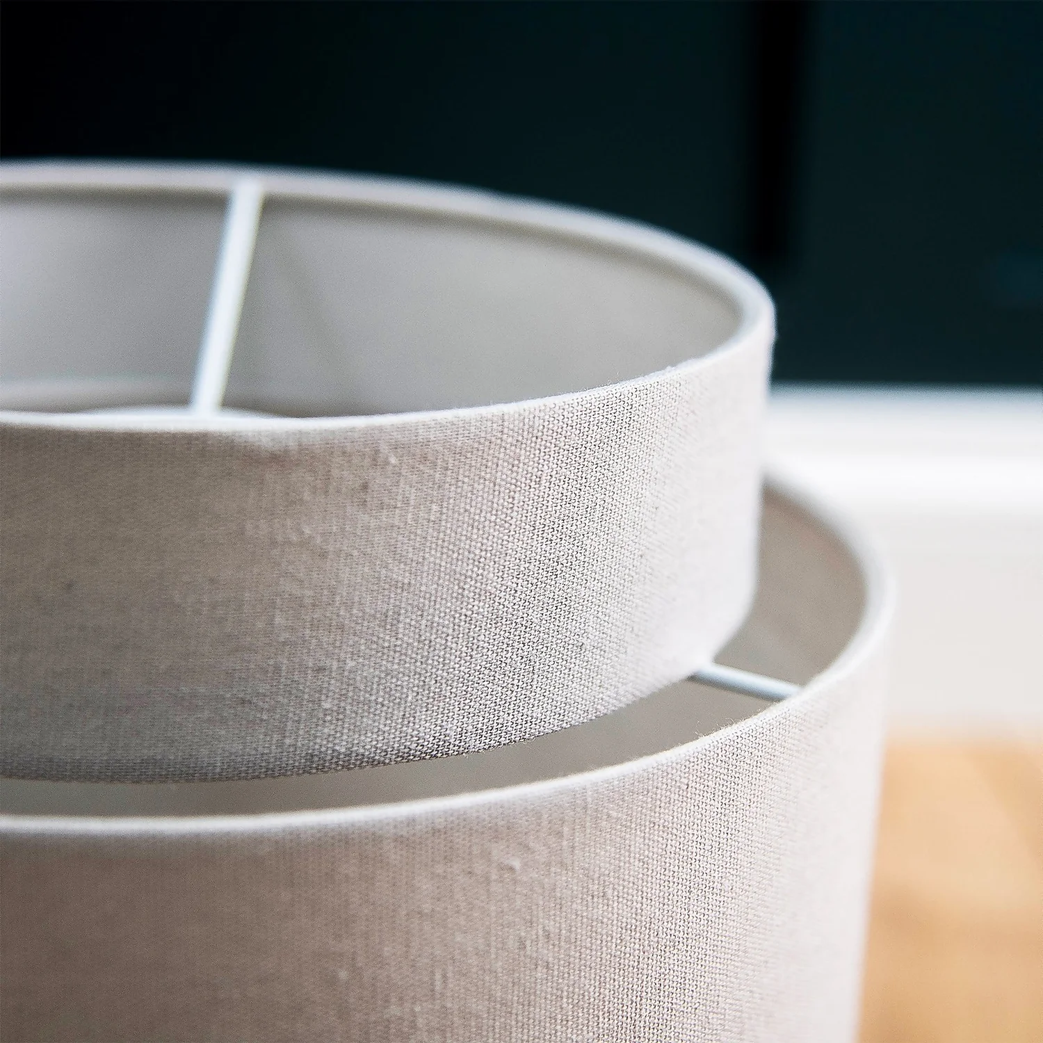 Finn Tier Drum Putty Linen Shade - 25cm 8 Finn Tier Drum Putty Linen Shade - 25cm - Image 6