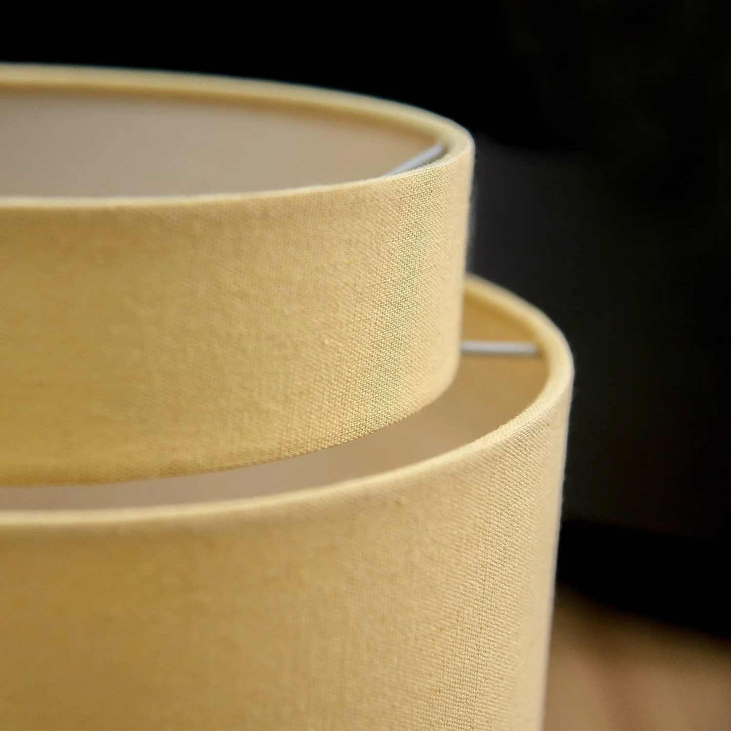 Finn Tier Drum Lemon Linen Shade - 25cm 8 Finn Tier Drum Lemon Linen Shade - 25cm - Image 6