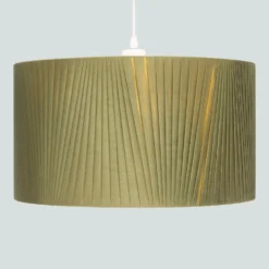 Raye Olive Drum Pleated Silk Shade - 45cm -Lighting Shop 13222472 8104901095581369