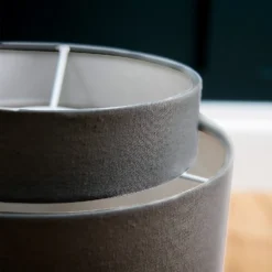 Finn Tier Drum Flint Linen Shade - 25cm -Lighting Shop 13222475 6744944148293186