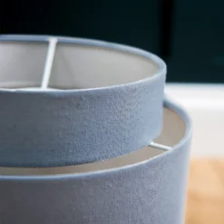 Finn Tier Drum Sky Blue Linen Shade - 25cm -Lighting Shop 13222480 1104944148435191