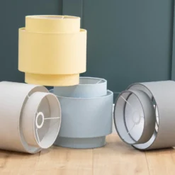 Finn Tier Drum Sky Blue Linen Shade - 25cm -Lighting Shop 13222480 1764944148477011