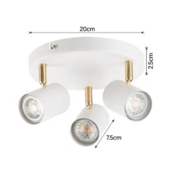 Thorpe 3 Lamp Spotlight Plate - White -Lighting Shop 13239140 1414928056150458