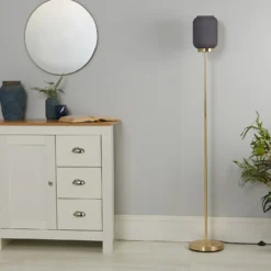 Pearl Frosted Floor Lamp - Navy 12 Pearl Frosted Floor Lamp - Navy -Lighting Shop 13445401 4065042048206059