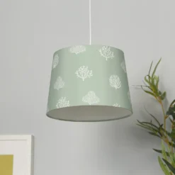 Country Living Salcombe Seaflower Patterned Lamp Shade - Laurel Green -Lighting Shop 13445408 5205042048559417