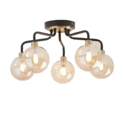 Shoreditch Five Light Semi Flush Ceiling Light - Champagne & Brass 7 Shoreditch Five Light Semi Flush Ceiling Light - Champagne & Brass -Lighting Shop 13453782 7764915324019568