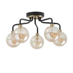 Shoreditch Five Light Semi Flush Ceiling Light - Champagne & Brass 8 Shoreditch Five Light Semi Flush Ceiling Light - Champagne & Brass -Lighting Shop 13453782 8974915324116600