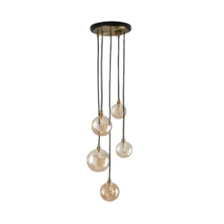 Shoreditch Five Light Cluster Light - Champagne & Brass -Lighting Shop 13453783 8184915324297698