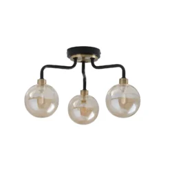 Shoreditch Three Light Semi Flush Ceiling Light - Champagne & Brass 8 Shoreditch Three Light Semi Flush Ceiling Light - Champagne & Brass -Lighting Shop 13453784 1384915323868194