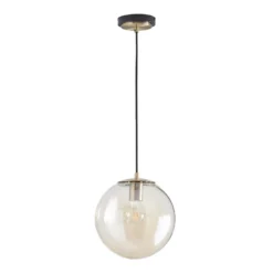 Shoreditch Glass Pendant Light - Champagne & Brass -Lighting Shop 13453791 1494915324546656