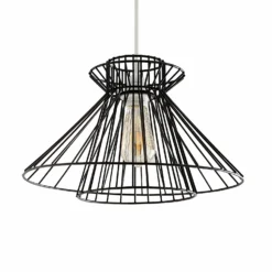 Dalston Wire Easy Fit Light Shade - Black -Lighting Shop 13453792 1034915323279483