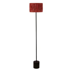 Raffia Floor Lamp - Pink & Black -Lighting Shop 13525817 2184956834941127