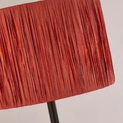 Raffia Table Lamp - Pink & Black -Lighting Shop 13525822 1364956834971019