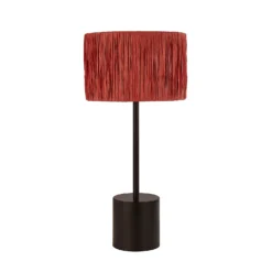 Raffia Table Lamp - Pink & Black -Lighting Shop 13525822 1674956834921027